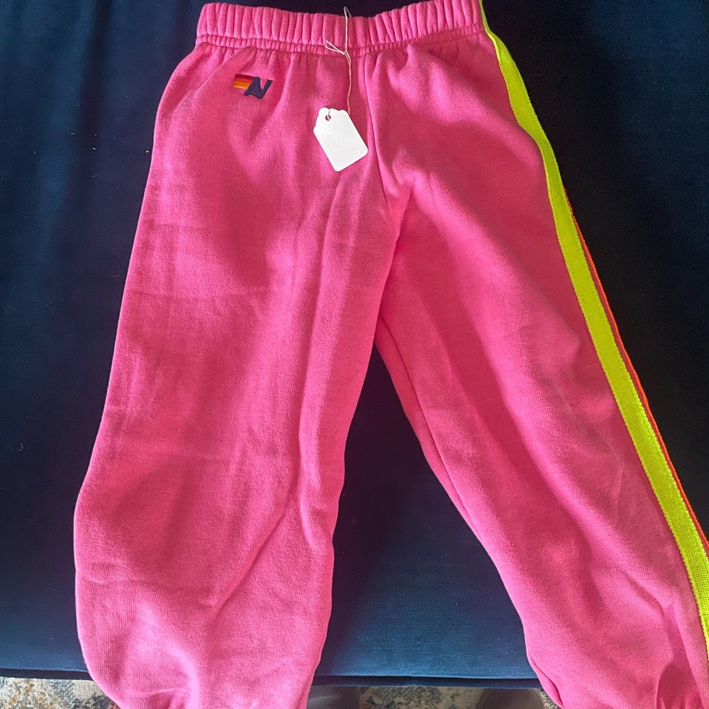 Aviator Nation hot pink sweatpants kids size 2 brand new with tags!